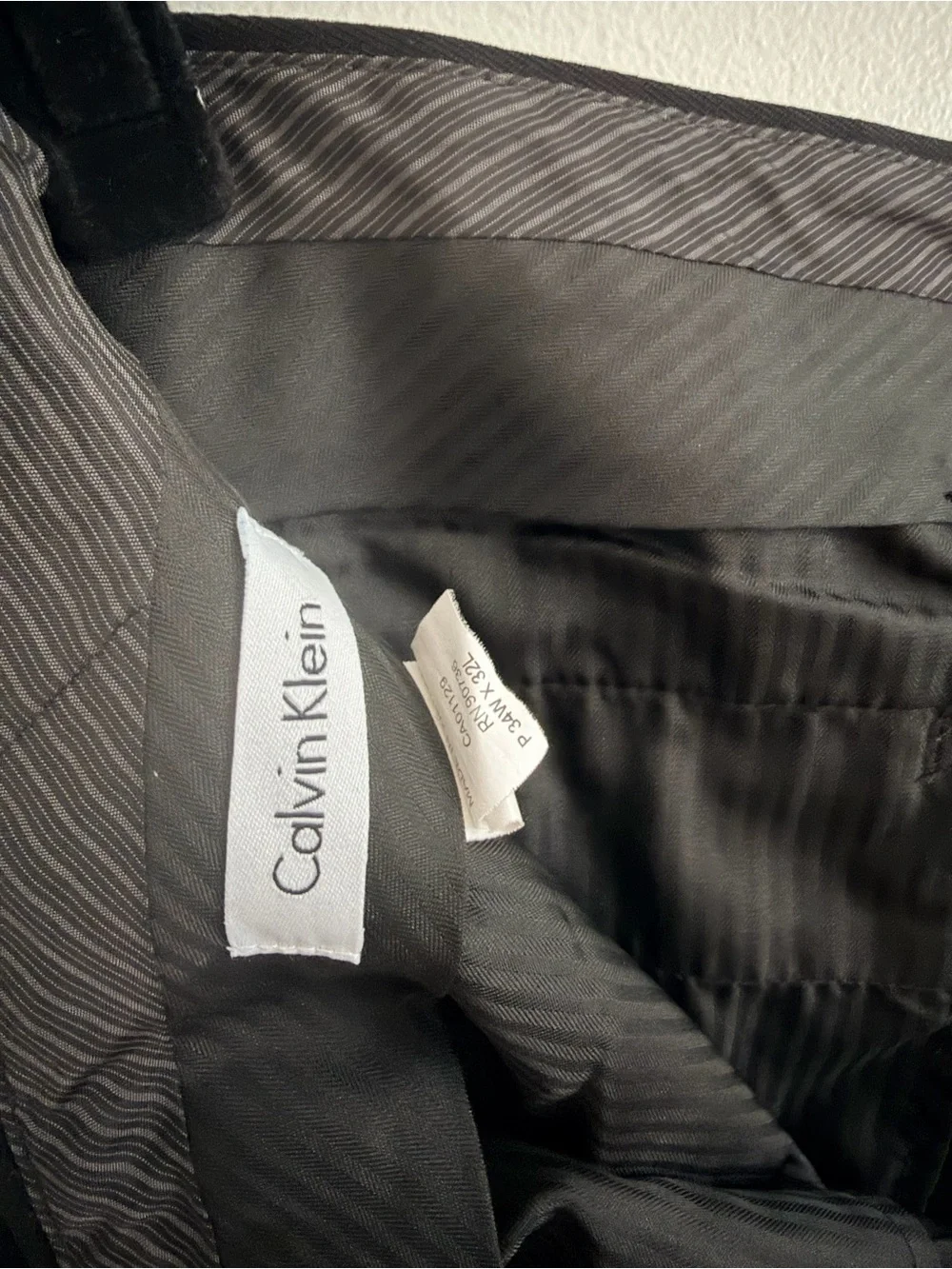 Calvin Klein Men's Black Dress Pants - Slim Tapered